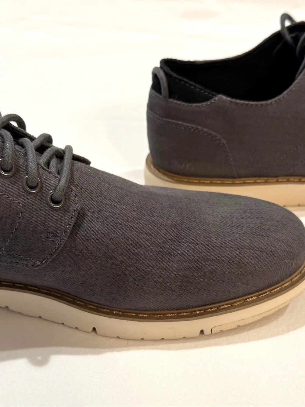 Toms Men's Gray Canvas Derby Lace-Up Shoes